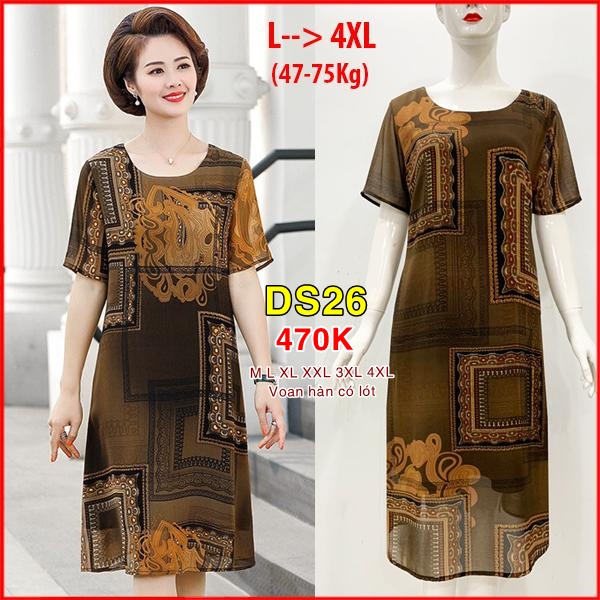 Đầm Suông In Họa Tiết - DS26